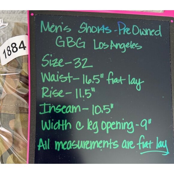 GBG Los Angeles Mens Camo Cargo Shorts Size 32 With Zipper Pockets - PreOwned - Picture 13 of 14